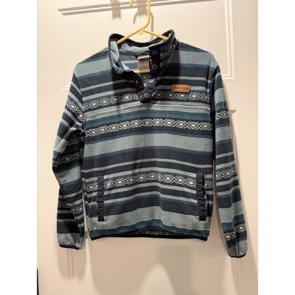 CINCH Aztec Southwestern Fleece Pullover‎ Snap Front Girls L 12 Or Ladies XS